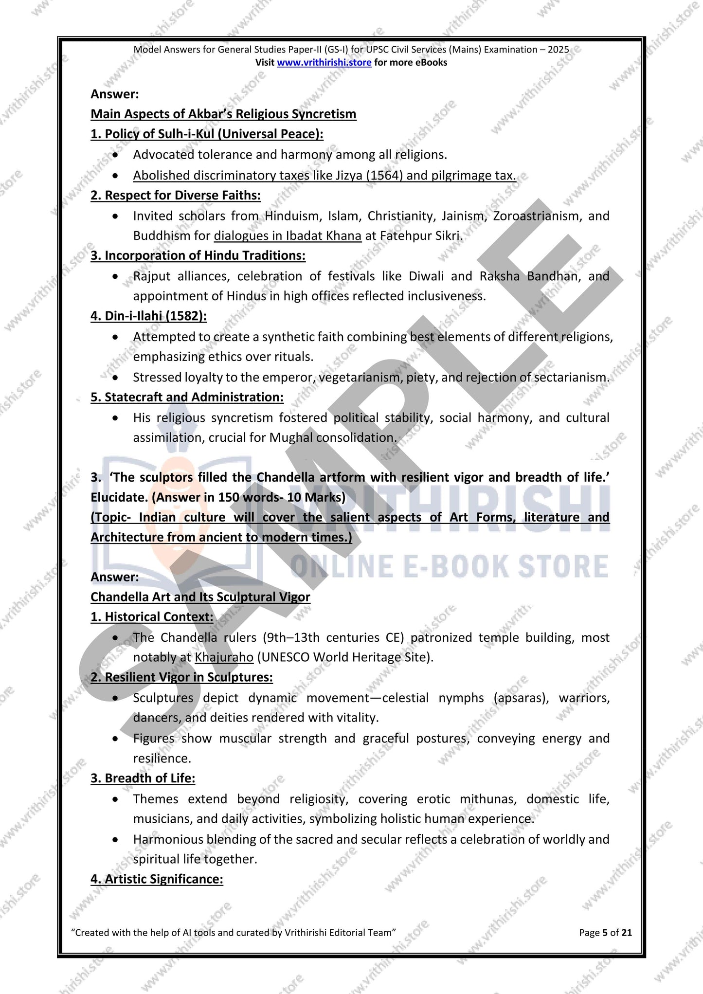 UPSC model answers Civils (Mains) 2025 - Paper-II (GS-I)