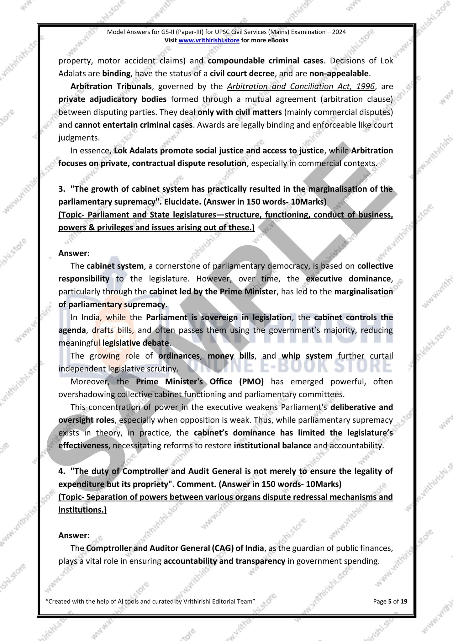 UPSC model answers Civils (Mains) 2024 - all papers (Essay, GS-I, GS-II, GS-III & GS-IV (Ethics)