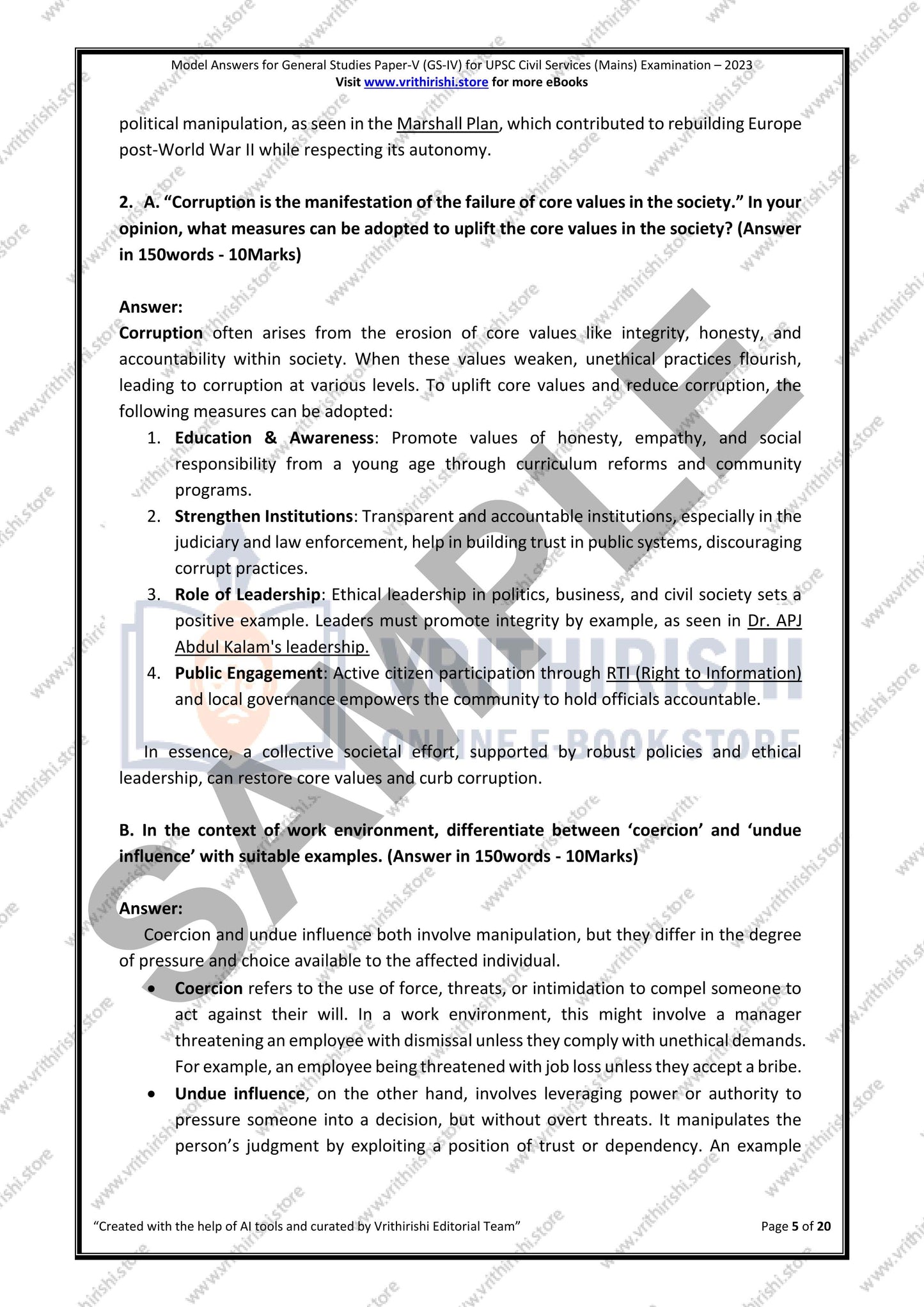 UPSC model answers Civils (Mains) 2023 - all papers (Essay, GS-I, GS-II, GS-III & GS-IV (Ethics)
