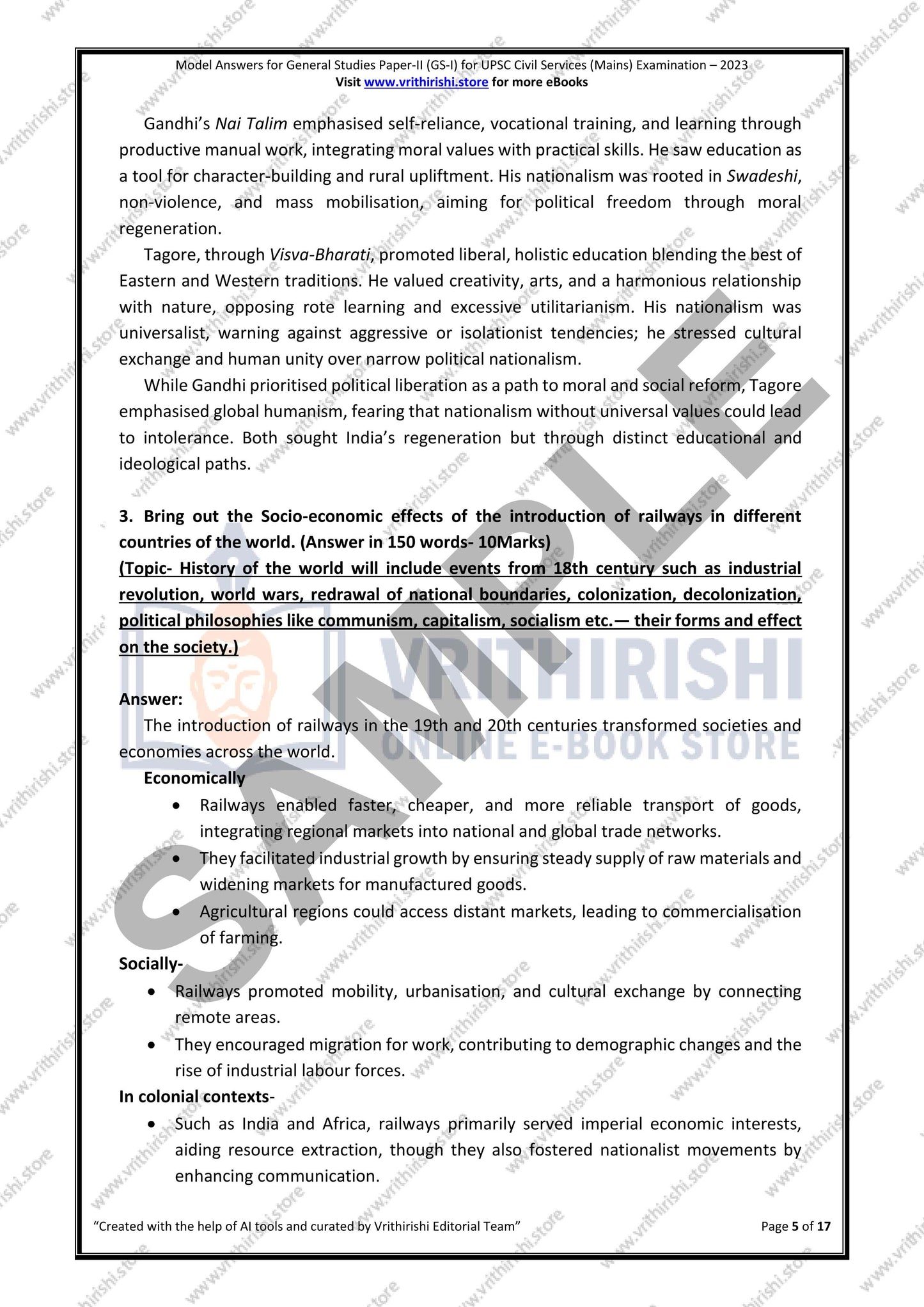 UPSC model answers Civils (Mains) 2023 - Paper-II (GS-I)