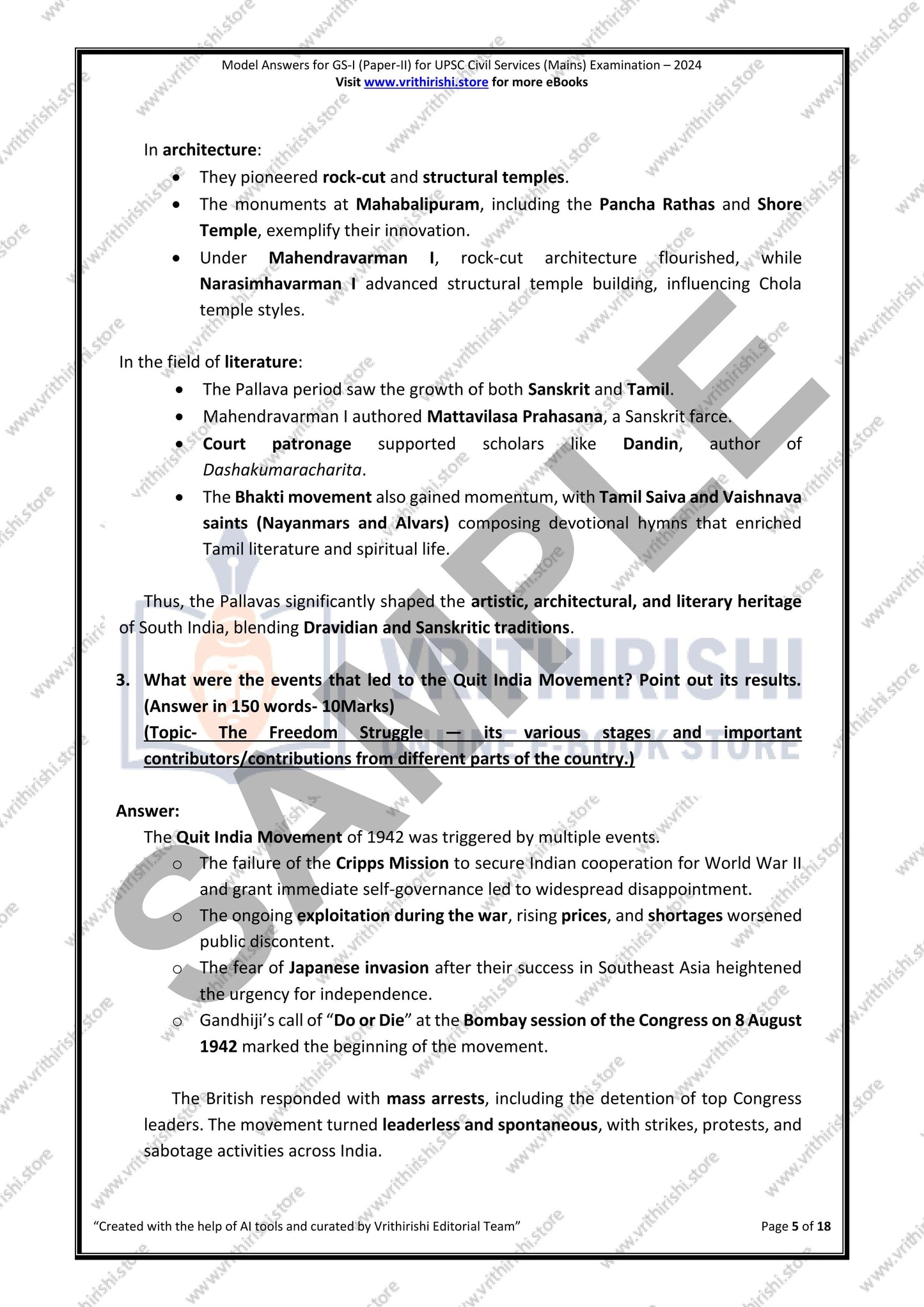 UPSC model answers Civils (Mains)2024 - Paper-II (GS-I)
