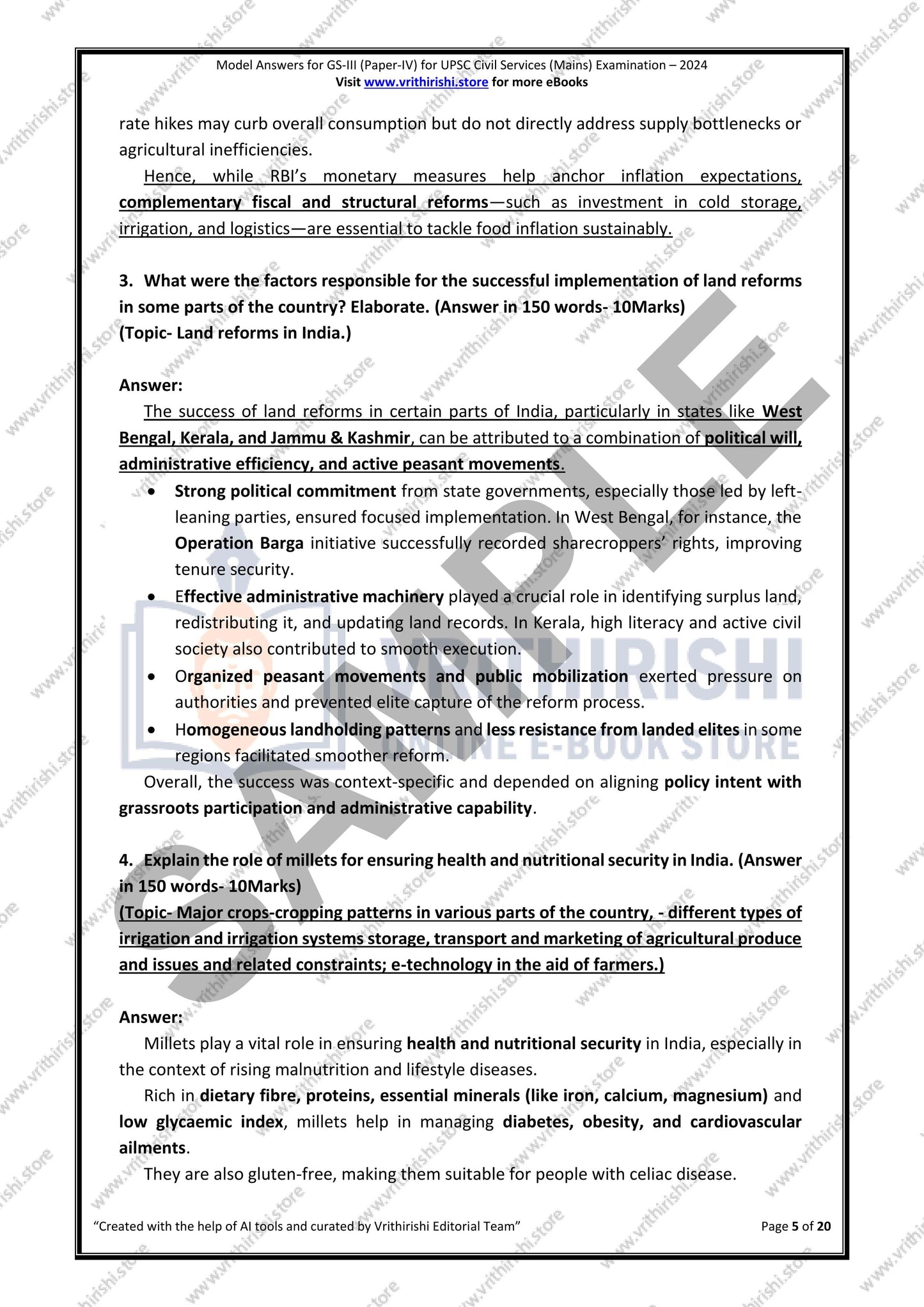 UPSC model answers Civils (Mains) 2024 - Paper-IV (GS-III)