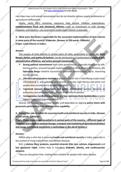 UPSC model answers Civils (Mains) 2024 - Paper-IV (GS-III)