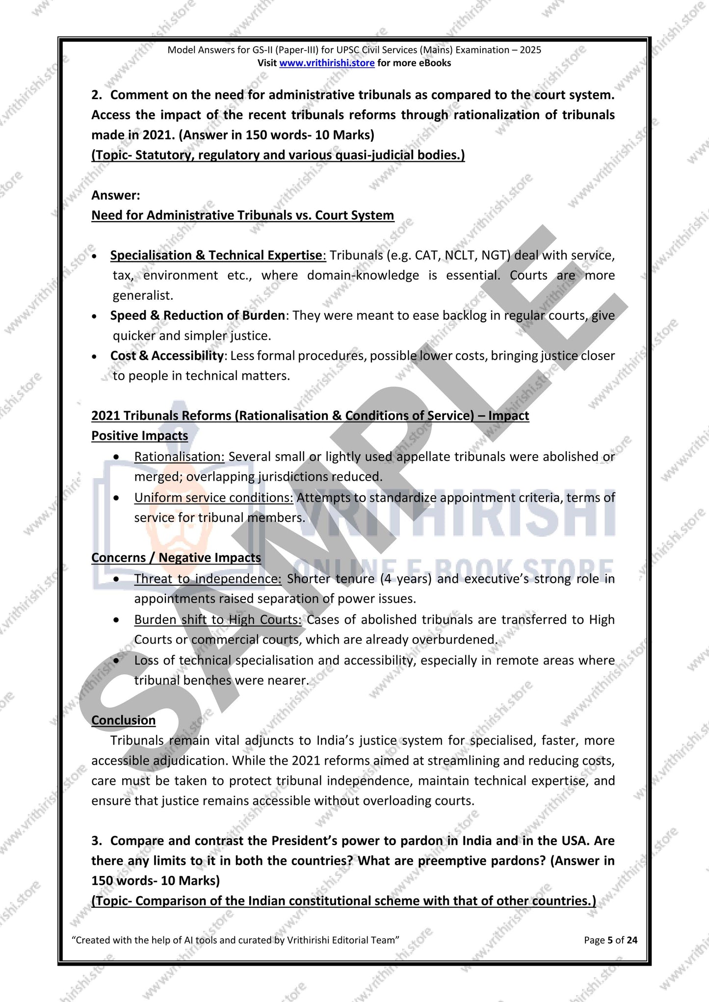 UPSC model answers Civils (Mains) 2025 - Paper-III (GS-II)