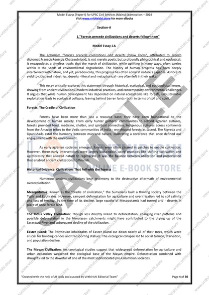 UPSC model answers Civils (Mains) 2024 - Paper-I (Essay)