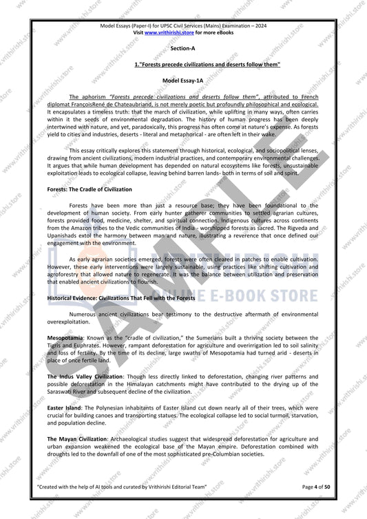UPSC model answers Civils (Mains) 2024 - all papers (Essay, GS-I, GS-II, GS-III & GS-IV (Ethics)
