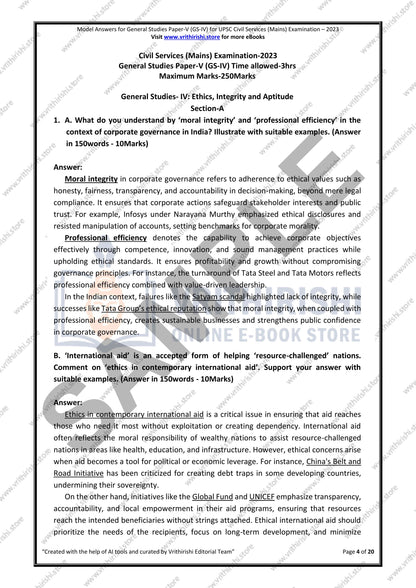 UPSC model answers Civils (Mains) 2023 - all papers (Essay, GS-I, GS-II, GS-III & GS-IV (Ethics)